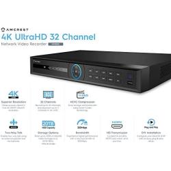 Amcrest 4K NV5232 (32CH 1080P/3MP/4MP/5MP/6MP/4K/12MP) Network Video Recorder - Supports up to 32 x 4K IP Cameras, Supports up to 2 x 10TB Hard Drives (Not Included) (No PoE Ports Included)