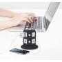 Power Strip Tower with 10W Wireless Charger, QBA Vertical Charging Station 3000W 13A Spin Standing Surge Protector with 6 AC Outlets+4 USB Ports+6.5ft Extension Cord for Home Office Classroom