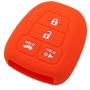 SEGADEN Silicone Cover Protector Case Holder Skin Jacket Compatible with TOYOTA 4 Button Remote Key Fob CV2407 Orange