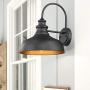 Bestshared Farmhouse Wall Mount Lights, Gooseneck Barn Light, Outdoor Wall Lantern for Porch with Black Finish and Contrast Color Interior