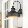 Bestshared Farmhouse Wall Mount Lights, Gooseneck Barn Light, Outdoor Wall Lantern for Porch with Black Finish and Contrast Color Interior