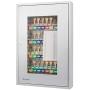 BARSKA CB12950 Key Lock 50 Position Key Cabinet with Glass Door Grey, Gray, 15'' x 3'' x 21.75''
