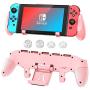 Switch Pink Grip Compatible with Nintendo Switch, OIVO Ergononmic Hand Grip, Upgraded with Adjustable Stand for Nintendo Switch- Pink