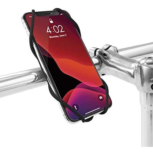 Bone Bike Tie 3, Universal Bike Phone Mount for Handlebar, Bicycle Motorcycle Phone Holder for iPhone 12 Pro Max Mini 11 Pro Max XS X XR SE 8 7 6 plus, Galaxy Note10 9 S10 9 8, Phone 5.8”-7.2” (Black)