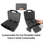 CASEMATIX 12'' Customizable Foam Case for Portable Electronics - Hard Carrying Case with Pre-Diced Foam Interior for Use As Pico Projector Case, Microphone Case, Recorder Case and More