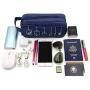 HONSKY Medium Water Repellent Travel Electronics Accessories Gadget Cable Cord Organizer, Hanging Cosmetic Makeup Toiletry Zipper Space Storage Bags Cases Pouch for Kid Women Men, Blue