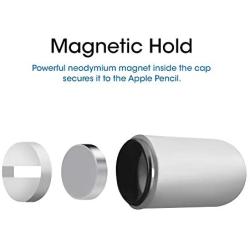 TechMatte Magnetic Replacement Cap Compatible with Apple Pencil (with Cap Holder) (Updated Version)