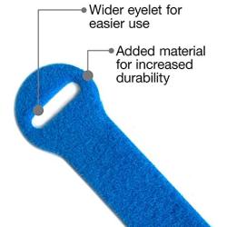 Wrap-It Storage Self-Gripping Reusable Cable Ties, Blue, 40 Pack (20 4” Straps, 20 8” Straps) – Hook and Loop Cord and Wire Organizer for Computer, PC, and Desk Cable Management