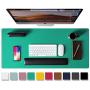 Leather Desk Pad Protector,Mouse Pad,Office Desk Mat, Non-Slip PU Leather Desk Blotter,Laptop Desk Pad,Waterproof Desk Writing Pad for Office and Home (36'' x 17'', Vivid Green)