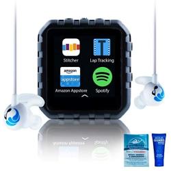Delphin Waterproof Micro Tablet Compatible with Audible and More, Plus Built in Lap Tracking! (8GB, Swimbuds Sport)