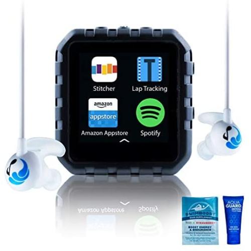 Delphin Waterproof Micro Tablet Compatible with Audible and More, Plus Built in Lap Tracking! (8GB, Swimbuds Sport)