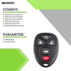 SCITOO Replacement for 2X5 Button Key Fob Keyless Entry Remote Fob Case for 04-16 Buick LaCrosse Chevrolet Malibu Pontiac G6 Series KOBGT04A