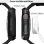 pzoz Compatible for Apple Watch Series 6/5 /4 /SE 44mm Case with Screen Protector Accessories Slim Guard Thin Bumper Full Coverage Matte Hard Cover Defense Edge for Women Men GPS iWatch (Black)