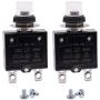 mxuteuk 2Pcs 20Amp Circuit Breakers Push Button Manual Reset 125/250V AC 50V DC, L1 Series Overload Protector Switch Thermal Circuit Breakers with Waterproof Button Caps L1-ls-20A