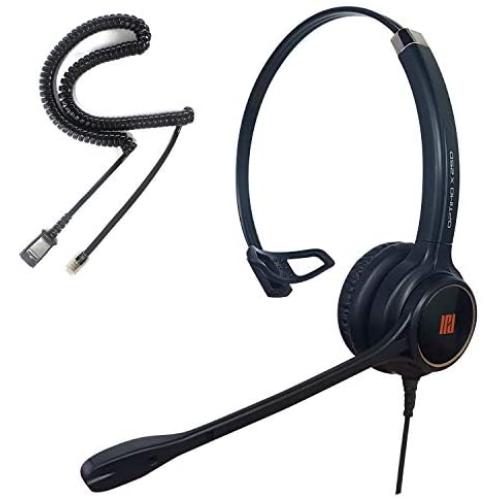 IPD IPH-250 Optimo X Single Ear Noise Cancelling,Corded Landline Phone Headset with U10 Bottom Cable with RJ9 Jack Works with Cisco IP 6800,7800,8000 and Some 7900 Series Phones