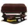 Polare Mens Full Grain Leather 16 Briefcase Shoulder Messenger Bag Fit 15.6 Laptop