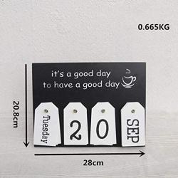 Garneck Card Perpetual Calendar Desktop Hanging Date Cards Decoration Ornament Wall Desktop Calendar for Office Cafe Home Decoration