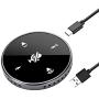 USB Conference Microphone with Speaker,Omnidirectional Speakerphone Computer Mic with 360º Voice Pickup, Touch-Sensor Buttons to Mute/Volume for Streaming, VoIP Call,Skype, Webinar, Interview-Black