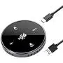 USB Conference Microphone with Speaker,Omnidirectional Speakerphone Computer Mic with 360º Voice Pickup, Touch-Sensor Buttons to Mute/Volume for Streaming, VoIP Call,Skype, Webinar, Interview-Black