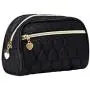 Harper Belle Beauty Quilted Heart Cosmetic Bag | Stylish Makeup Organizer Toiletry Bag for Women | Black
