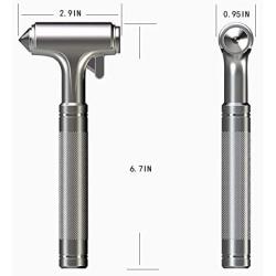 2PCS Car Safety Hammer with Hard Alloy Head Window Breaker Seat Belt Cutter Premium Emergency Metal Hammer Aluminium Alloy Emergecy Escape Tool