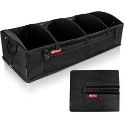 Home Innovation Trunk Organizer for SUV Car, Truck, Auto, Minivan - 4 Adjustable Compartments Foldable Portable Trunk Organizer, Heavy Duty Durable Car Organizer, Removable Flexible Cargo Storage Bag