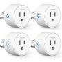 Smart Plug Compatible with SmartThings, Alexa Google Assistant for Voice Control, Teckin Mini Smart Outlet Wifi Socket with Timer Function, No Hub Required, White FCC ETL Certified