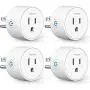 Smart Plug Compatible with SmartThings, Alexa Google Assistant for Voice Control, Teckin Mini Smart Outlet Wifi Socket with Timer Function, No Hub Required, White FCC ETL Certified
