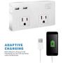 Etekcity Wall Surge Protector Power Strip with 2 USB Charging Ports, 2.4A Fast Charge, 5610 Joules, 1800W/15A, UL Listed, White