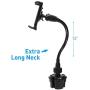 Macally 2 in 1 Phone & Tablet Car Mount for Cup Holder - Flexible 12” Gooseneck and 360° Rotating Base - Phone, Tablet, & iPad Holder for Car - Fits Devices up to 8” Wide