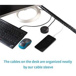 Alex Tech 10ft – 1 inch Cable Sleeve Easy Wrap Cable Management Sleeve Wire Wrap Cord Organizer for Computer TV Home Office - Black