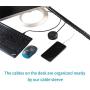 Alex Tech 10ft – 1 inch Cable Sleeve Easy Wrap Cable Management Sleeve Wire Wrap Cord Organizer for Computer TV Home Office - Black