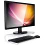 Allsop Metal Art Jr. Monitor Stand, 14-Inch wide platform holds 40 lbs with keyboard storage space – White (31881)
