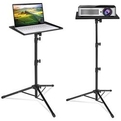 Klvied Projector Tripod Stand, Universal Laptop Tripod Stand, Portable DJ Equipment Stand, Folding Floor Tripod Stand, Outdoor Computer Table Stand For Stage or Studio, Height Adjustable 23 to 46 Inch