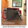 Mumba Dockable Case for Nintendo Switch, [Blade Series] TPU Grip Protective Cover Case Compatible with Nintendo Switch Console and Joy-Con Controller (Red)