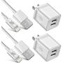 LUOSIKE iPhone Charger 10 ft Cable with Wall Plug (4 Pack), Dual USB Wall Charger Block with 2X10 Foot Long Charging Cord Compatible with iPhone 11/11 Pro/11 Pro Max/Xs/Xs Max/XR/X 8/7/6/6S Plus, iPad LUOSIKE iPhone Charger 10 ft Cable with Wall Plug (4 Pack), Dual USB Wall Charger Block with 2X10 Foot Long Charging Cord Compatible with iPhone 11/11 Pro/11 Pro Max/Xs/Xs Max/XR/X 8/7/6/6S Plus, iPad