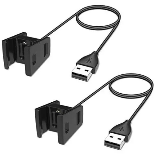TNP Charger Cable for Fitbit Charge 2 - (1.5 FT, 2 Pack) USB Power Adapter Wire Cord Supply Replacement Spare Clip Dock Accessories for Fitbit Charge 2 Special Edition Smartwatch Sleep Tracker