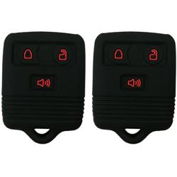 2Pcs Coolbestda Rubber 3buttons Smart Key Fob Protector Remote Skin Cover Case Keyless Entry Jacket for Ford F150 F250 F350 Explorer Ranger Escape Expedition