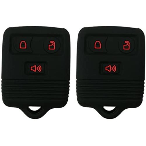 2Pcs Coolbestda Rubber 3buttons Smart Key Fob Protector Remote Skin Cover Case Keyless Entry Jacket for Ford F150 F250 F350 Explorer Ranger Escape Expedition