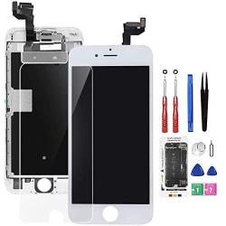 for iPhone 6S Screen Replacement White, Drscreen LCD Touch Digitizer Complete Display for A1633, A1688, A1700,with Proximity Sensor Ear Speaker Front Camera Screen Protector + Repair Tool