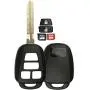 KeylessOption Keyless Entry Remote Uncut Car Blank Key Blade Case Fob Shell for Toyota Camry Scion HYQ12BDM