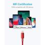 Anker 6ft Premium Nylon Lightning Cable, Apple MFi Certified for iPhone Chargers, iPhone SE/Xs/XS Max/X / 8/7 / 6 Plus / 5s, iPad Pro Air 2, and More (Red)