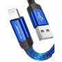 iPhone Charger Cable 4ft, JSAUX [C89 Apple MFi Certified] Lightning Cable Nylon Braided USB Fast Charging Cord Compatible with iPhone 11 Xs Max X XR 8 7 6s 6 Plus SE 5 5s, iPad, iPod (Blue)