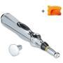 Pili-Paradise Acupuncture Pen W - 912 Electronic Massage Pen Energy Pen Relief Pain Tools with Gua Sha Scraping Massage Tool