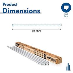 Hyperikon 8 Foot LED Tube, T8 T10 T12 75 Watt Replacement (36W), Ballast Bypass, Clear Lens, UL, Bright White, 12 Pack