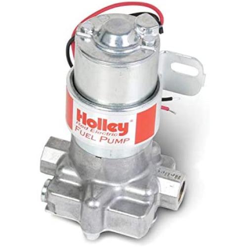 NEW HOLLEY 97 GPH RED ELECTRIC FUEL PUMP WITH BRACKET,STREET & STRIP CARBURETED APPLICATION,COMPATIBLE WITH GASOLINE ONLY