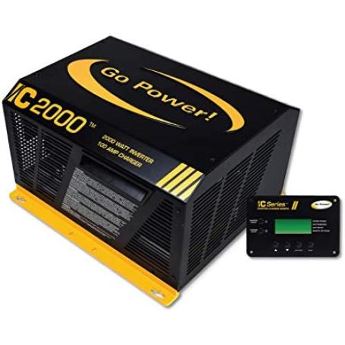 Go Power! GP-IC2000-12-PKG Pure Sine Wave Inverter (2000 Watt with 100 amp Charger Includes ICR-50 Remote)