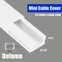 One-Cord Cable Concealer, 157in Cord Cover, PVC Wire Molding, Paintable Wire Channel to Hide a Single Power Cord, Speaker Wire or TV Cables in Home or Office - 10X L15.7in, W0.59in, H0.4in