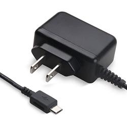 icv Micro USB Wall Charger 5V 2A Power Adapter with US Plug and Fixed Micro Cable for Samsung Galaxy S6 S5 S4 S3 S2 Si9003,S5820 N7100 Note3 Note4 Black