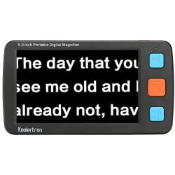 Koolertron Digital Video Magnifier,Handheld Portable Electronic Reading Aid Support AV Output to TV with 4X/8X/16X/32X Zoom Multiple 17 Kinds Color Mode, etc (5 inch, Black)